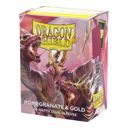 Dragon Shield Standard Size Dual Matte Sleeves - Pomegranate & Gold (100 Sleeves)